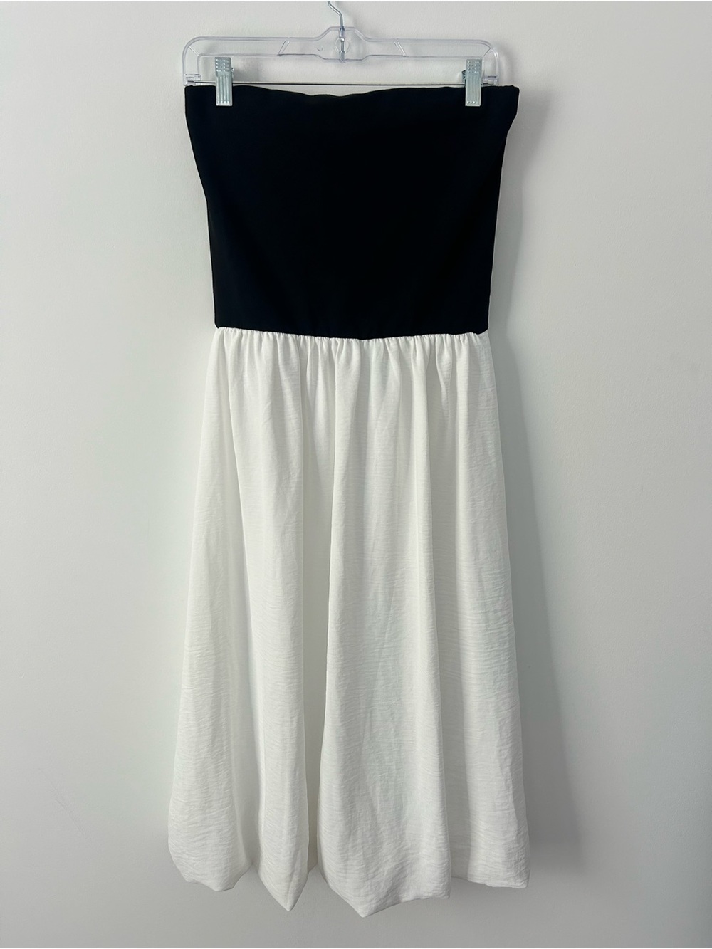 21 Saints Strapless Black and White Midi Dress Size Large